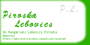 piroska lebovics business card